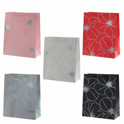 Пакет подарочный (бумага, плотность 210г/м2, блок 12шт), L26 W12 H32см (5в) (12/12)