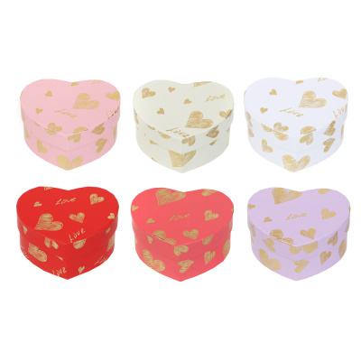 Коробка подарочная, в форме сердца, бумага, фоллинг, 11x9,8x5,2см, 6диз (6/6)