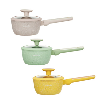 Ковш 1,3л, d16см, с крышкой, АП мрамор, индукция, 3цв SATOSHI Дейзи (1/6)