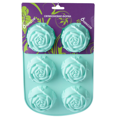 Форма силиконовая для выпечки на 6 кексов 23*17см YH061 уп6 №29 (1/144)(6/6)