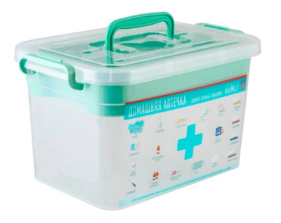Контейнер для аптечки 10л "Домашний доктор" 355*235*190  с вкладышем пластик(6)