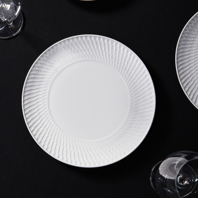Тарелка подстановочная, 26,5см, фарфор, рельеф BY COLLECTION White Line (4/24)