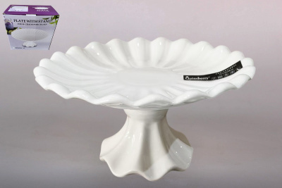 Блюдо 26х14см на ножке сервировочное (фарф.) (1/10)