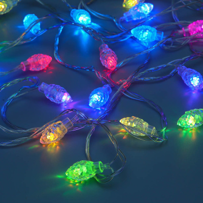 Гирлянда эл. вьюн 4м, 20LED, мульти в диоде/RGRB, перелив, ПВХ прозр, 220B СНОУ БУМ (1/1)