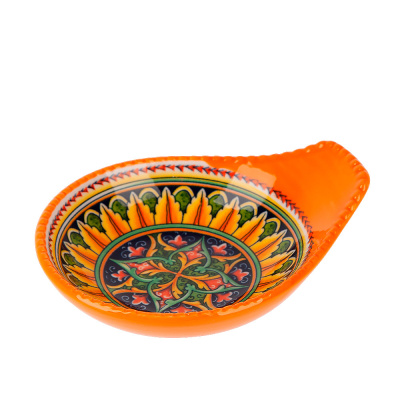 "Arabesque" Оливница  с ручкой (оранжевый) 12х10см (min12) (транспортная уп.)фрф.(12/144)