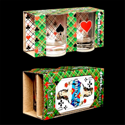 Набор подарочный 2 стопки (1235)+колода карт (Гладкий)(1022) (1/24)