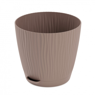 Горшок цв. "Флис" с прикорневым поливом 2л (какао) пласт (уп.20)