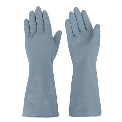 Перчатки хозяйственные, прочные, размер L, серо-голубые, ПВХ VETTA (20/20)