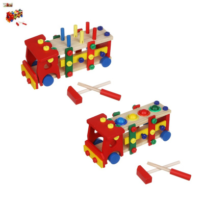 Конструктор деревянный развивающий "Пожарная машина", 30х12,5х12,5см, дерево, 2диз ИГРОЛЕНД (1/24)