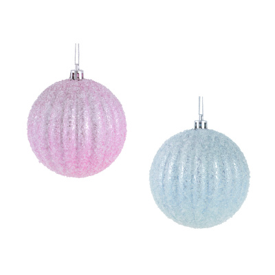 Шар 8 см, 2 цвета, пластик, арт.23-50 СНОУ БУМ (1/6)