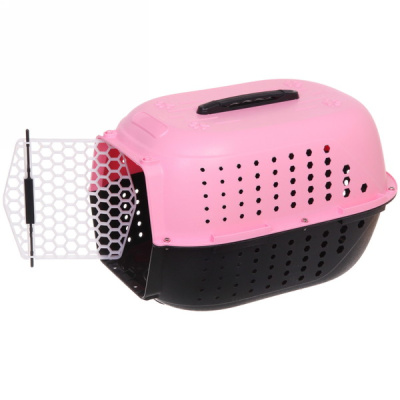 Переноска д/животных "ЛЮБИМЫЙ БРО", ромбики, цвет розовый, 48*32*30см/до 10кг (Лейбл)(1/12)