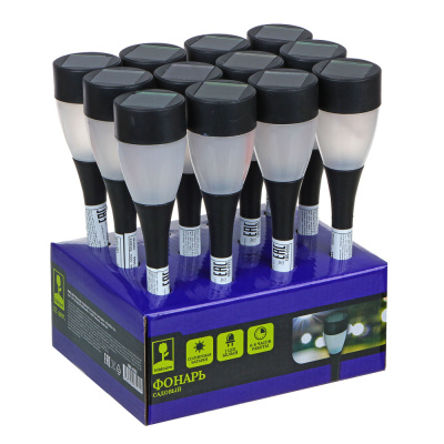 Фонарь садовый на солн.батарее 1*1 1,2V 2/3AAA 100MAH ,пластик,4,5*25,5см (1/12)