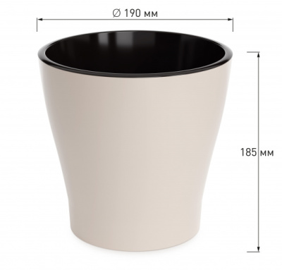 Горшок цв. "Лея" 3,6л двойной (бежевый) пласт (уп.20)