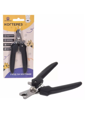 Когтерез д/животных "ЗООУЛЬТРА", пружинный механизм, цвет черный, 12см (1/1)