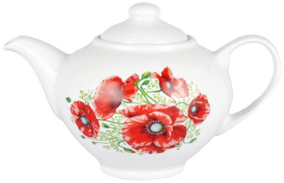 Чайник 1100 мл Удачный Маки (фарфор) , р.4 (1/6)