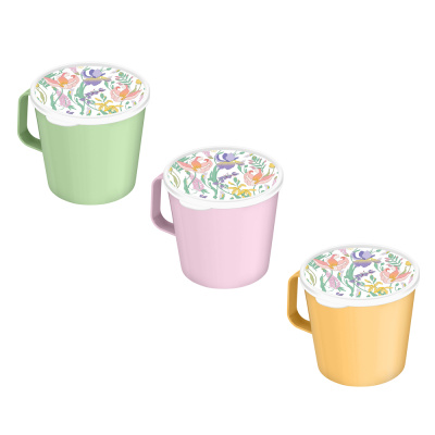 Кружка с крышкой 750мл, пластик, 3 цв Ботаника (1/6)