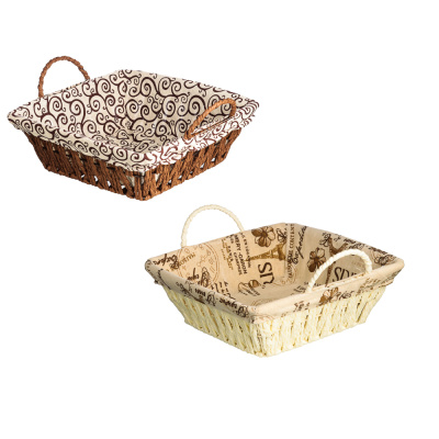 Корзина для мелочей 23*23*8см (мет/лен) (2диз) (1/6/6)