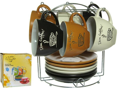 Набор чайный 12 предм. на метал.стенде кер.(1/4)     