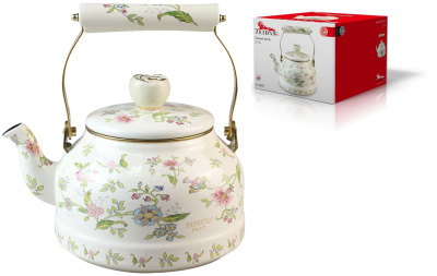 Чайник 2,7 л, эмалированная сталь,комбин.ручка,"под золото",внутреннее эмал.покр. п/у(12)