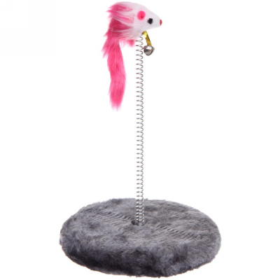 Игрушка д/кошек на пружине "Поймай меня" 10*10*20см с бубенцом, серый(1/1)