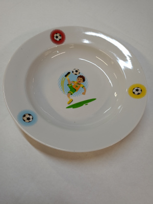 Тарелка глубокая диам. 200 мм Гладкий край Тренировка (фарфор) , р.1763, С48 (24)