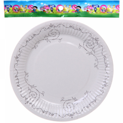 Тарелка бумажная 18 см в наборе 10 шт "Изящный вечер" (1/300)
