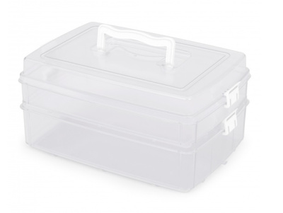 Контейнер универсальный 2-х ярусный (прозрачный) пласт.(уп.18)