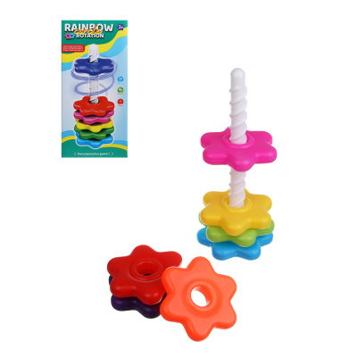 Развивающая игрушка пирамидка "Шестерёнки" 8 дет, PE, 12х12х28см(1)