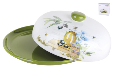 Блюдо для блинов 23см "Olives" с/кр п/у доломит (1/12)