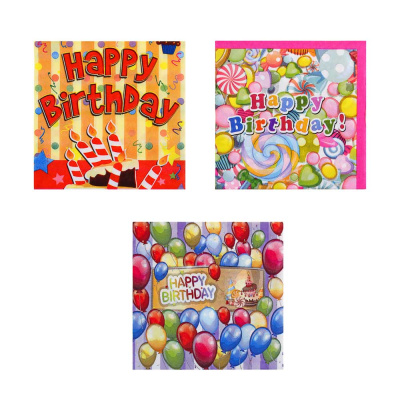 Салфетки бумажные праздничные, 12 шт, 33х33см, AF, 3 вида Капитан Весельчак (12/408)