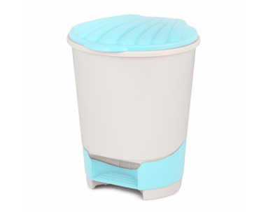 Ведро для мусора 18л (с педалью)(св.бежево-синий) (уп.2)