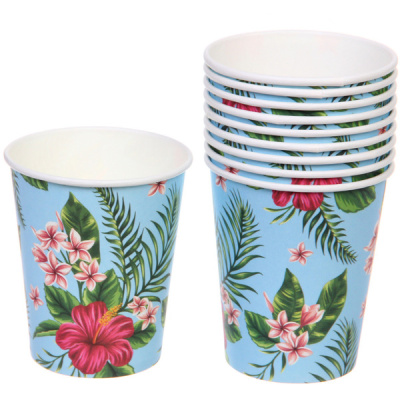 Стакан бумажный 0,2л в наборе 10 шт "Тропическое настроение" (1/300)