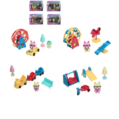 Набор аксесс. д/питомца "Счастливая семья" Веселые зайчики, ABS,16,5х9х11,7см, 4диз ИГРОЛЕНД (4/60)