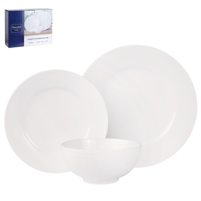 Набор столовый 12пр "Белый шоколад" (тарелка 27см*4, тарелка 21см*4, салатник 700мл*4) (1/2)