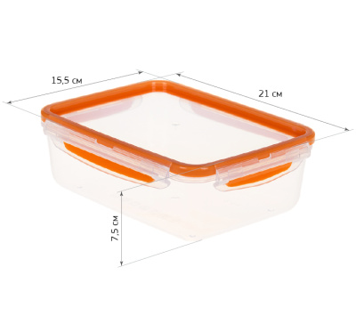 Ёмкость для продуктов РИЧ герметичная 1,4л Оранжевый (1/16)