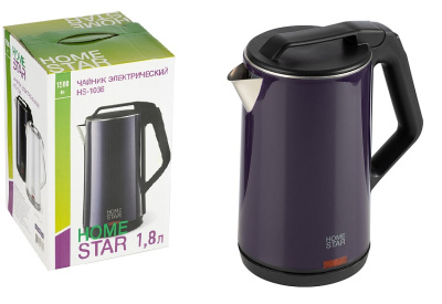 Чайник Homestar HS-1036 (1,8 л) фиолетовый, двойной корпус (1/12)