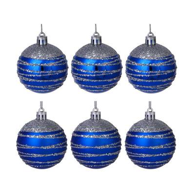 Набор шаров 6 см, 6 шт, синий, 26-130 СНОУ БУМ (1/1)