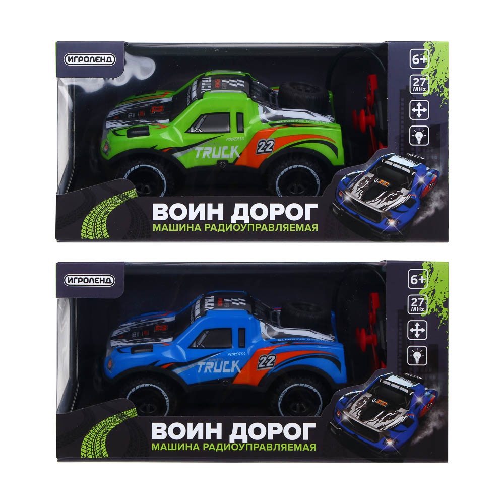 Машина на РУ "Воин Дорог", 4-канальн.пульт, свет, 5хАА, PVC, ABS, TRP, 33х17х11см, 2 диз ИГРОЛЕНД 