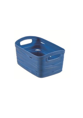 Корзина для глаженного белья RIBBON синяя 40л (1/5)