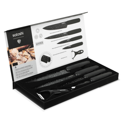 Набор ножей кухонных 5пр, в магнитной коробке SATOSHI Норден (1/10)