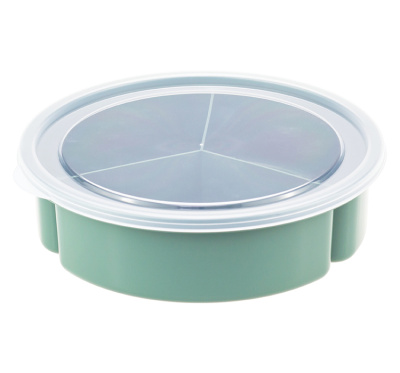 Менажница с кр.3 секции (3*300мл) "Фисташковый" пласт.(1/16)