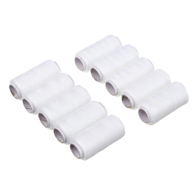 Нитки полиэстер, намотка 200м, белые, плотность 40 (10/10)