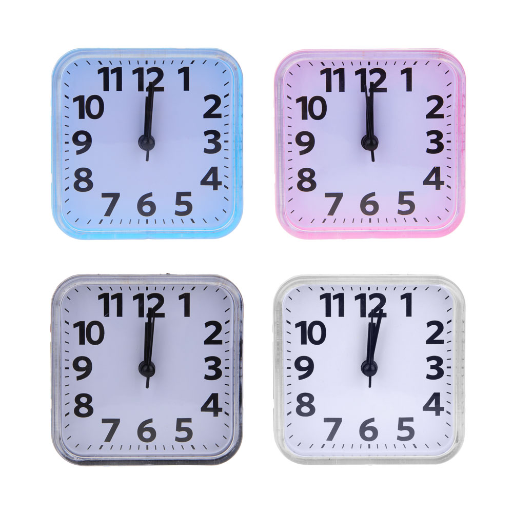 Будильник, 8,5х8,5х3,5см, 1xAA, пластик, 4 цв LADECOR CHRONO (4/64)