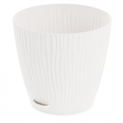 Горшок цв. "Флис" с прикорневым поливом 3л (белый) пласт (уп.14)
