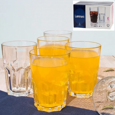 Набор стаканов 6шт*350мл НОВАЯ АМЕРИКА высокие (стекло) (1/4)