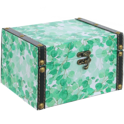 Шкатулка "Сундук", L20 W16 H12см(полим.мат.текст.мат.дерево,металл) (1/12)