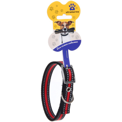 Ошейник д/собак "Дружок-Алый красный" 1,5*43см Ultramarine (1/12)