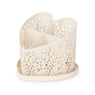 Подставка д/стол. приб "Сердце" (бежевый) пласт (24)