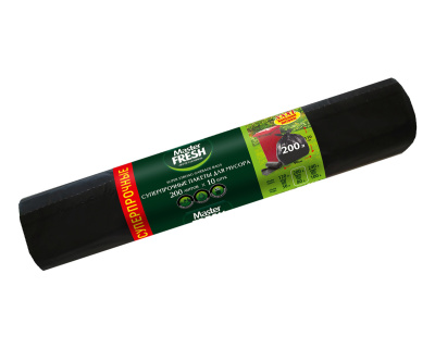 Пакеты для мусора Суперпрочные 200 литров, 10 штук Master FRESH (1/10) 