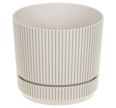 Кашпо СТРИП D140мм 1,3л с подставкой Кремовый (1/12)